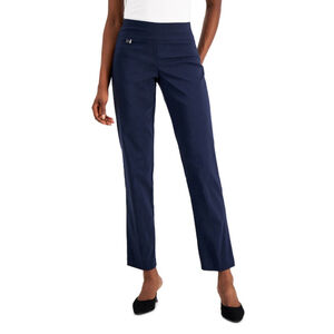 Alfani Women's Petite Navy Blue Tummy Control Straight Leg Dress Pants NWT